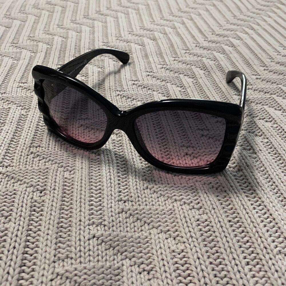 John Galliano black frame purple lens sunglasses